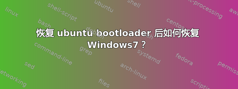 恢复 ubuntu bootloader 后如何恢复 Windows7？