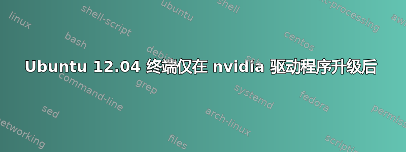 Ubuntu 12.04 终端仅在 nvidia 驱动程序升级后