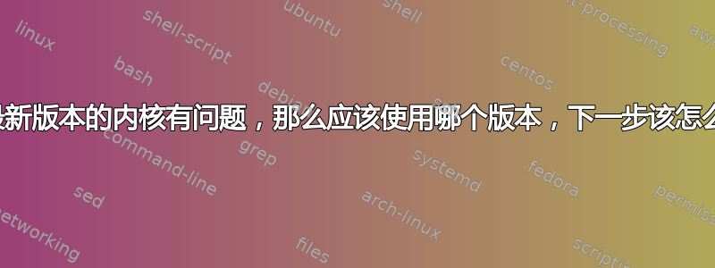 如果最新版本的内核有问题，那么应该使用哪个版本，下一步该怎么做？