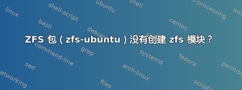 ZFS 包（zfs-ubuntu）没有创建 zfs 模块？