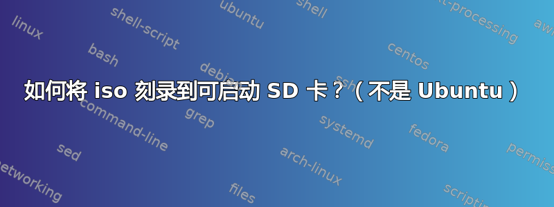 如何将 iso 刻录到可启动 SD 卡？（不是 Ubuntu）