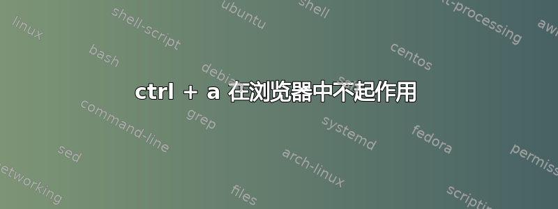 ctrl + a 在浏览器中不起作用