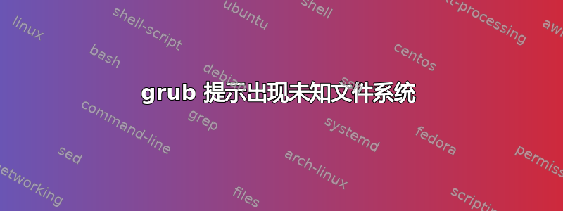 grub 提示出现未知文件系统