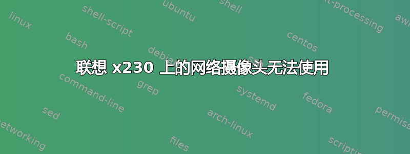 联想 x230 上的网络摄像头无法使用