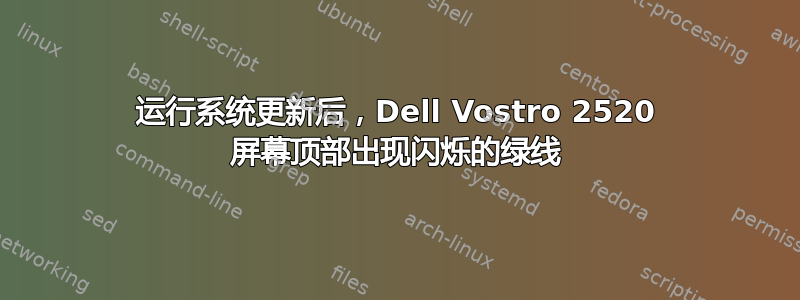 运行系统更新后，Dell Vostro 2520 屏幕顶部出现闪烁的绿线