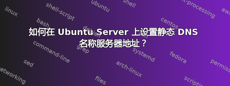 如何在 Ubuntu Server 上设置静态 DNS 名称服务器地址？