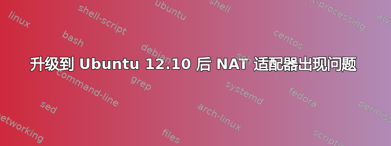 升级到 Ubuntu 12.10 后 NAT 适配器出现问题