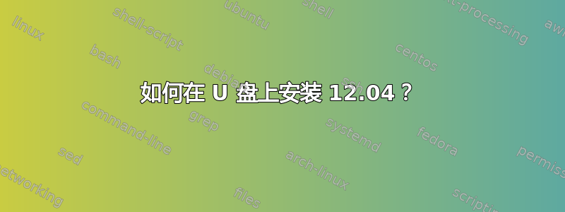 如何在 U 盘上安装 12.04？