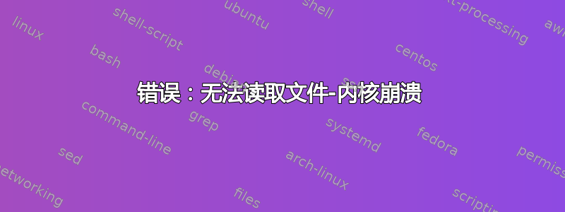 错误：无法读取文件-内核崩溃