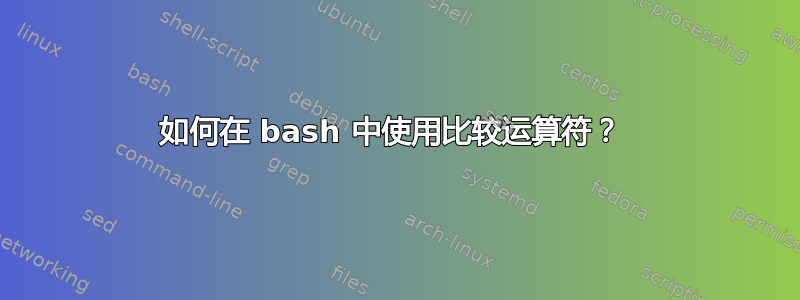 如何在 bash 中使用比较运算符？ 