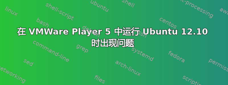 在 VMWare Player 5 中运行 Ubuntu 12.10 时出现问题