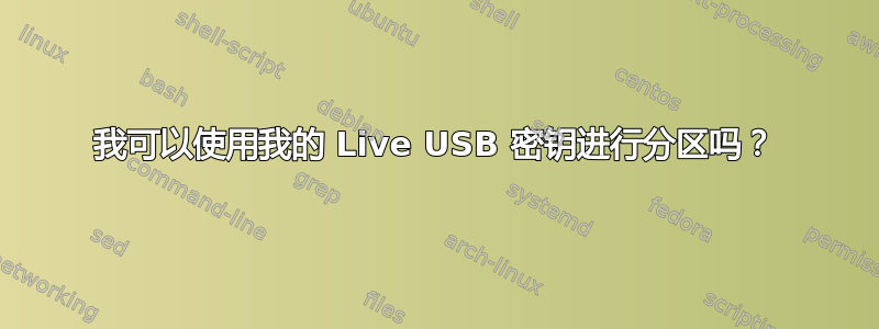 我可以使用我的 Live USB 密钥进行分区吗？