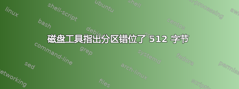 磁盘工具指出分区错位了 512 字节