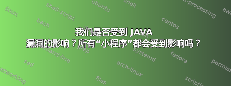 我们是否受到 JAVA 漏洞的影响？所有“小程序”都会受到影响吗？