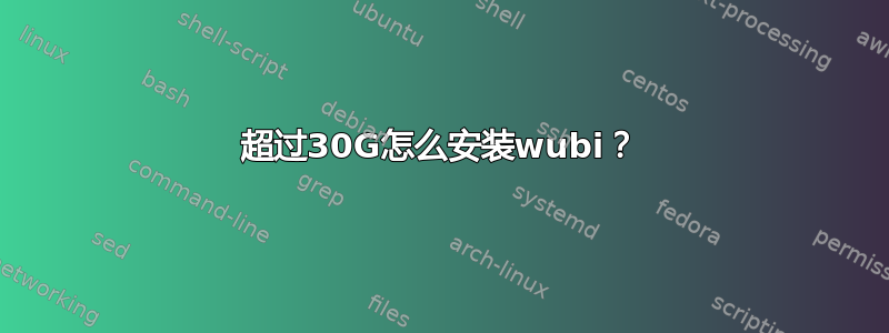 超过30G怎么安装wubi？