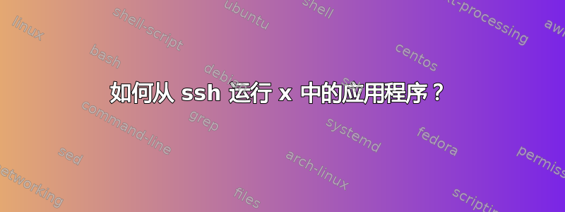 如何从 ssh 运行 x 中的应用程序？