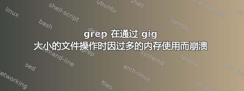 grep 在通过 gig 大小的文件操作时因过多的内存使用而崩溃