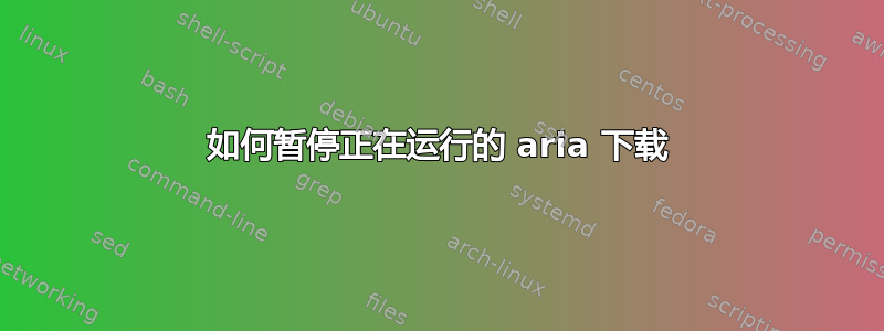 如何暂停正在运行的 aria 下载