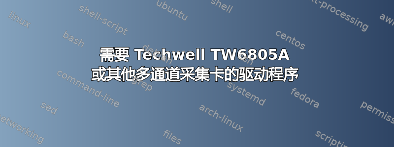 需要 Techwell TW6805A 或其他多通道采集卡的驱动程序