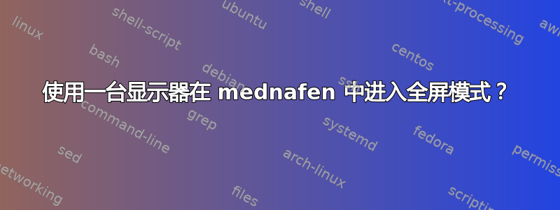 使用一台显示器在 mednafen 中进入全屏模式？