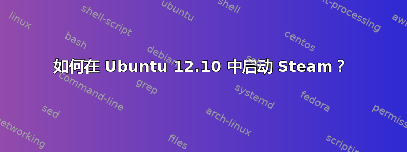 如何在 Ubuntu 12.10 中启动 Steam？