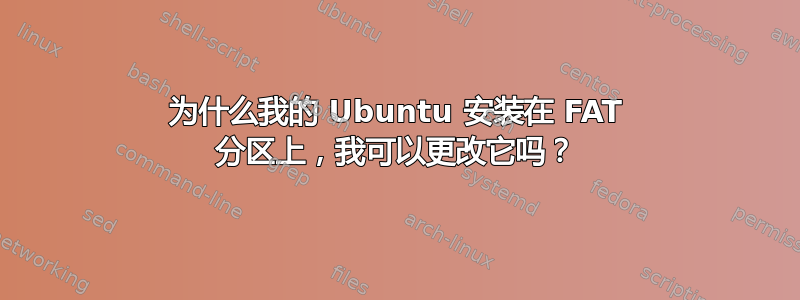 为什么我的 Ubuntu 安装在 FAT 分区上，我可以更改它吗？