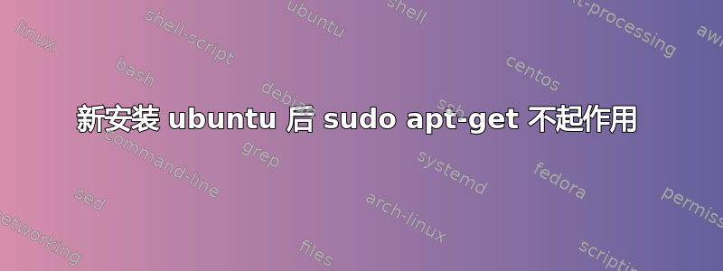 新安装 ubuntu 后 sudo apt-get 不起作用