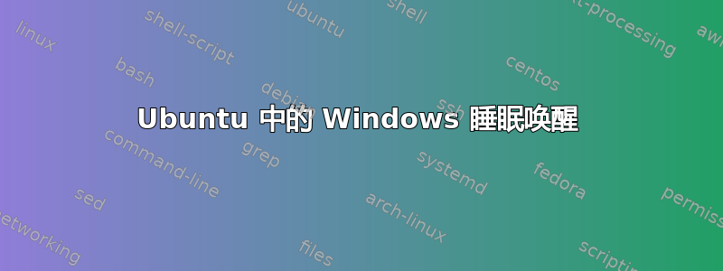 Ubuntu 中的 Windows 睡眠唤醒