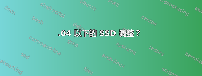 13.04 以下的 SSD 调整？