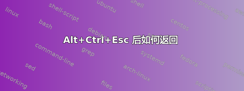 Alt+Ctrl+Esc 后如何返回