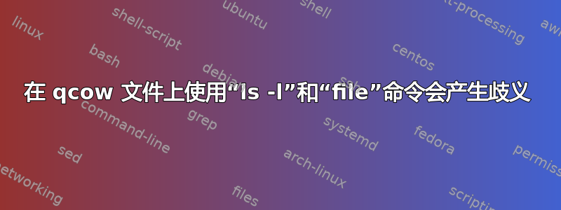 在 qcow 文件上使用“ls -l”和“file”命令会产生歧义