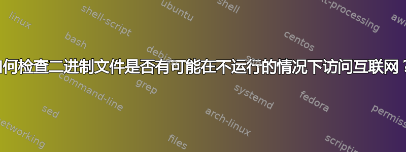 如何检查二进制文件是否有可能在不运行的情况下访问互联网？