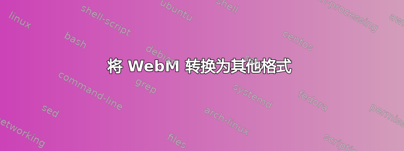 将 WebM 转换为其他格式