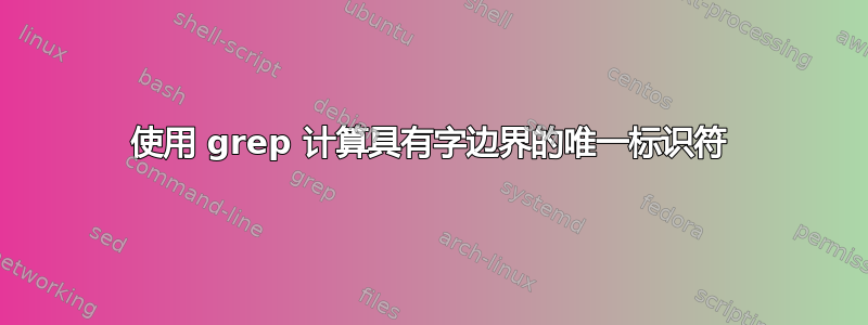 使用 grep 计算具有字边界的唯一标识符