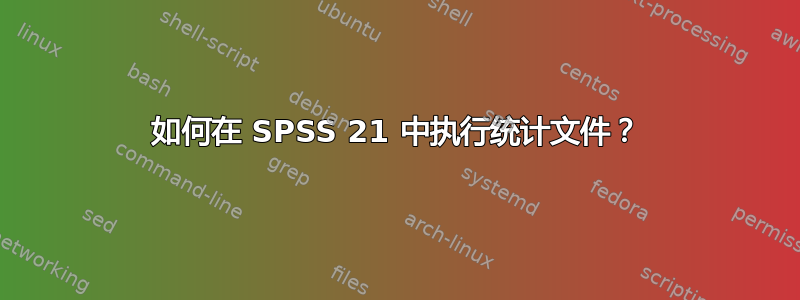 如何在 SPSS 21 中执行统计文件？