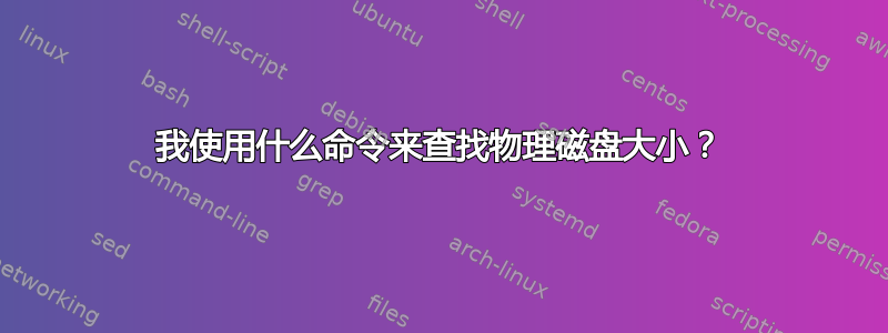 我使用什么命令来查找物理磁盘大小？