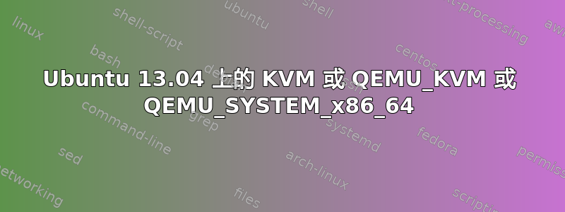 Ubuntu 13.04 上的 KVM 或 QEMU_KVM 或 QEMU_SYSTEM_x86_64