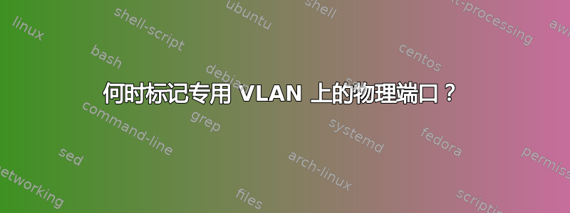 何时标记专用 VLAN 上的物理端口？