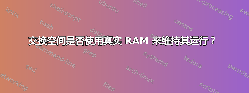 交换空间是否使用真实 RAM 来维持其运行？