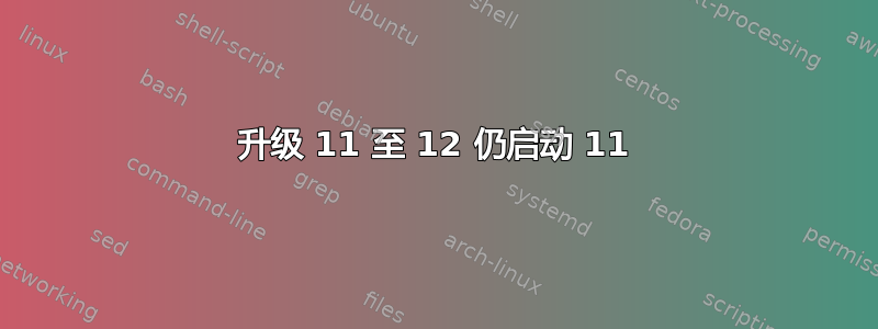 升级 11 至 12 仍启动 11