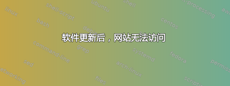 软件更新后，网站无法访问