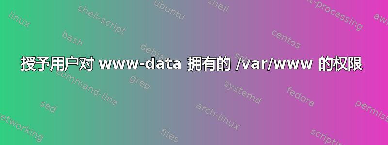 授予用户对 www-data 拥有的 /var/www 的权限