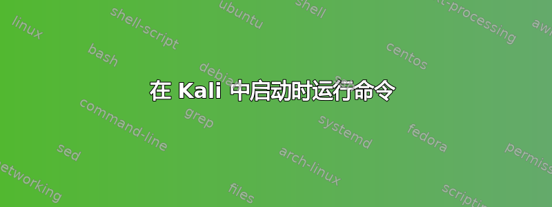 在 Kali 中启动时运行命令