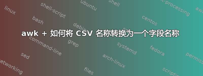 awk + ​​如何将 CSV 名称转换为一个字段名称