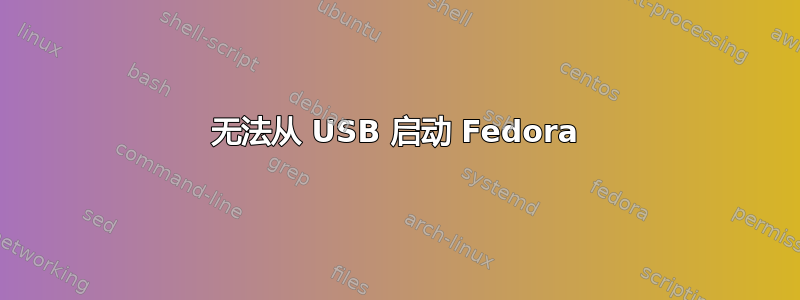 无法从 USB 启动 Fedora