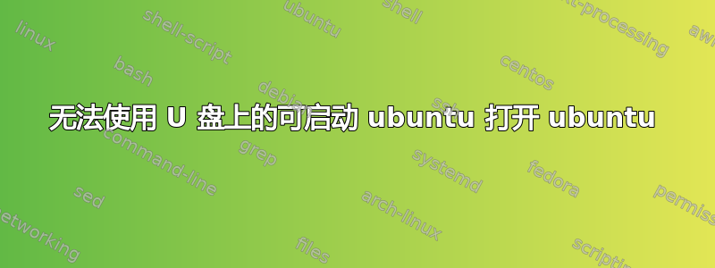 无法使用 U 盘上的可启动 ubuntu 打开 ubuntu