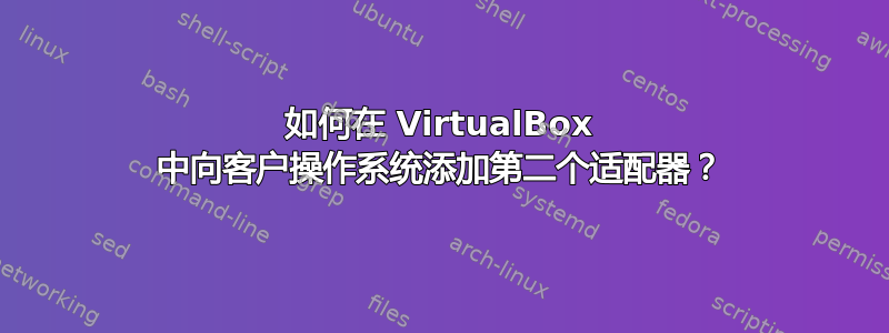 如何在 VirtualBox 中向客户操作系统添加第二个适配器？