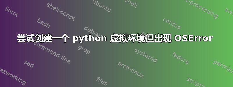 尝试创建一个 python 虚拟环境但出现 OSError