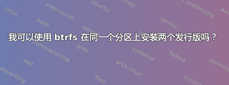 我可以使用 btrfs 在同一个分区上安装两个发行版吗？