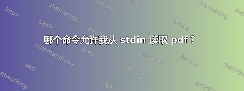 哪个命令允许我从 stdin 读取 pdf？